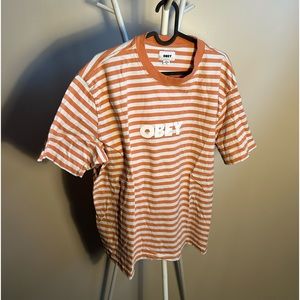 Obey Striped Logo Tee